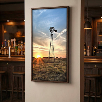 Old Windmill Vertical Canvas - Tall Narrow Rustic Wall Art Wall Art Teri James Photography