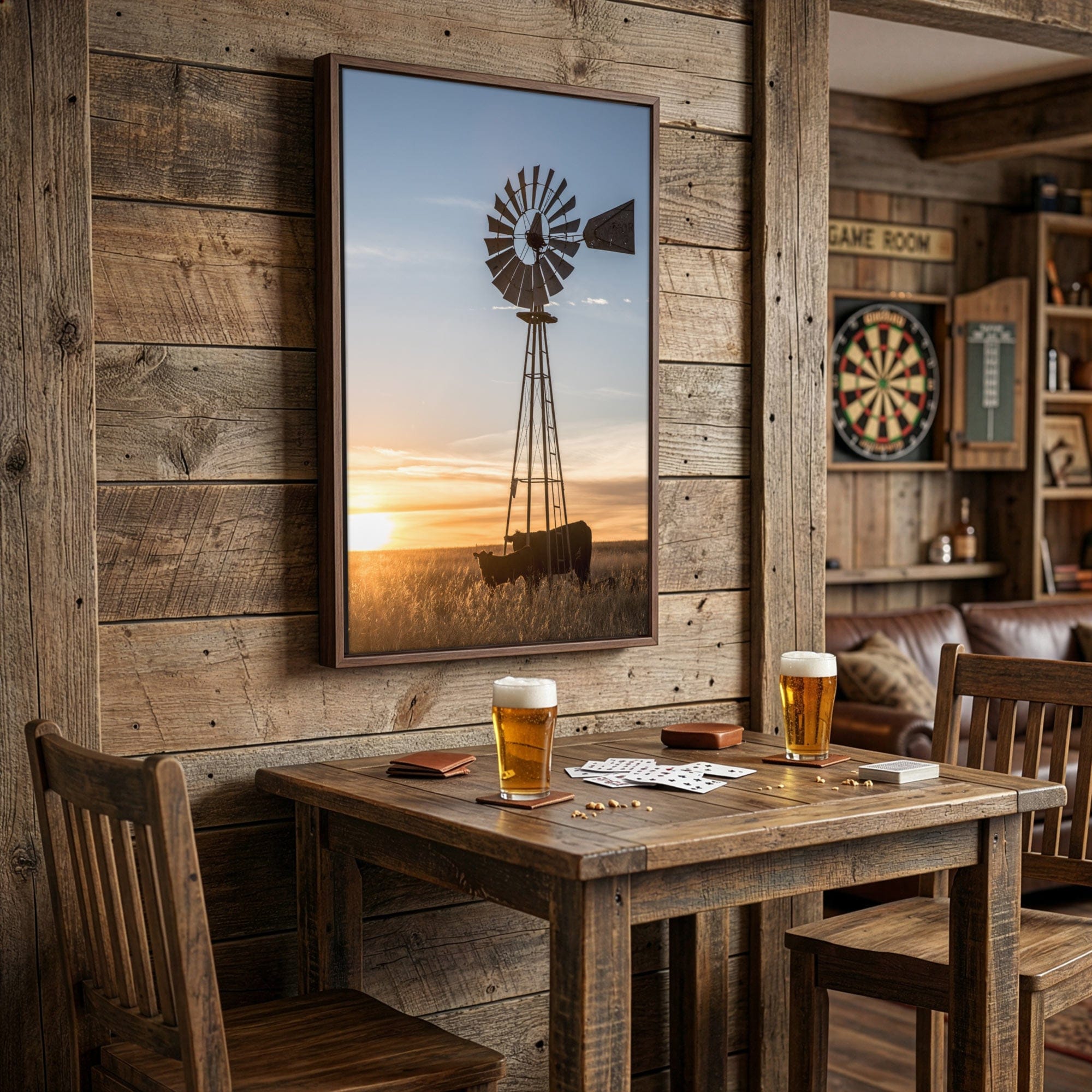 Old Windmill Black Angus Cattle: Vintage Ranch Theme