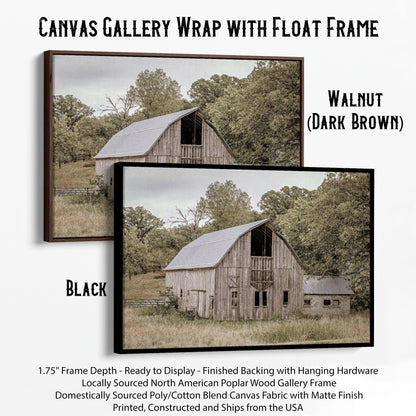 Old Wooden Barn Canvas Print Canvas-Black Frame / 12 x 18 Inches Wall Art Teri James Photography