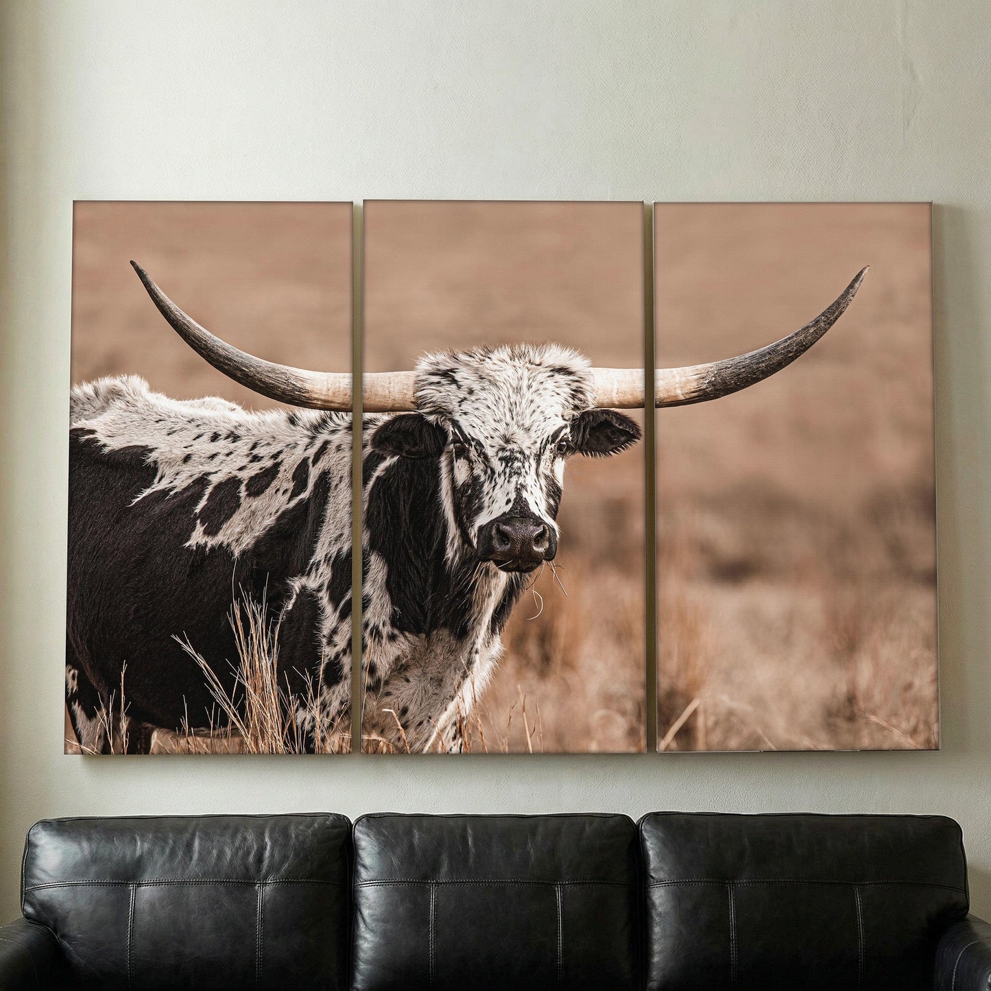 Oversized Longhorn Wall Art Triptych Wall Art Teri James Photography