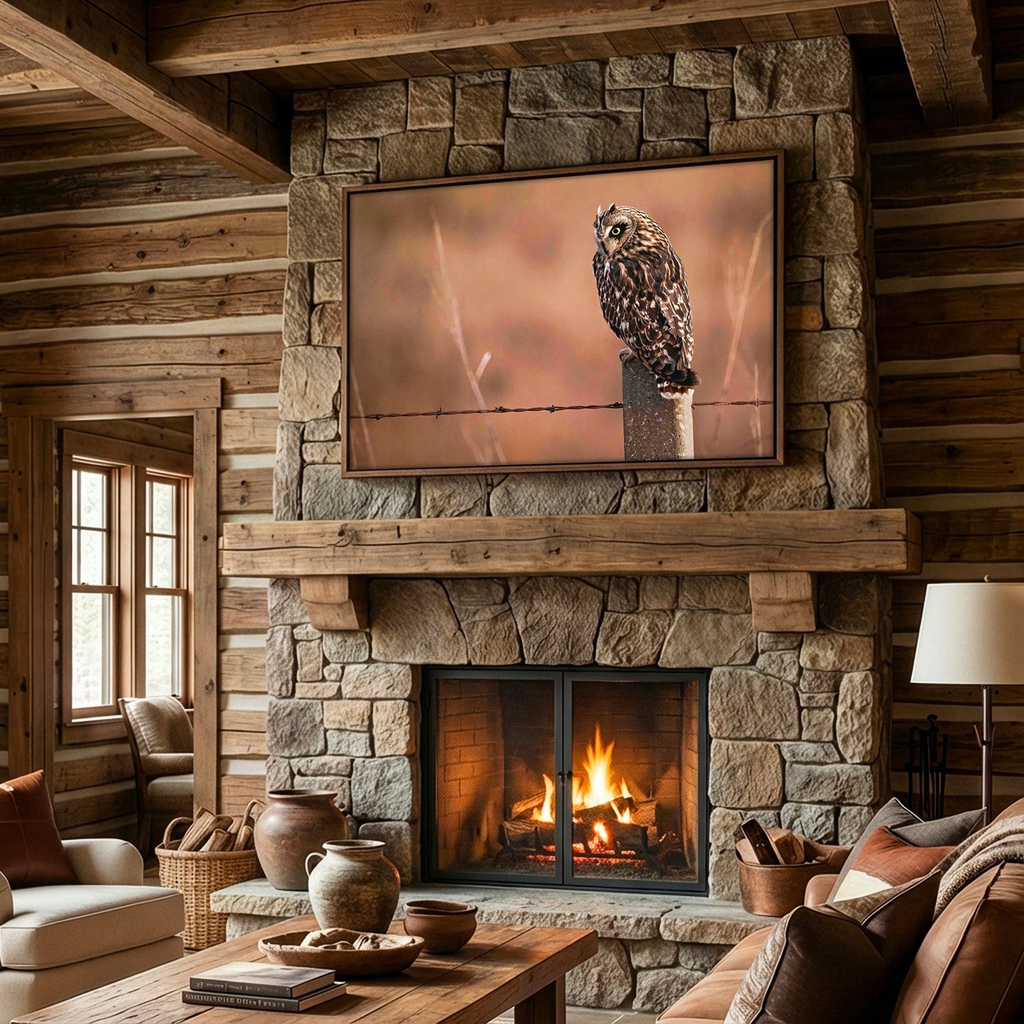 Owl Artwork Canvas, Short Eared Owl Wall Art Teri James Photography