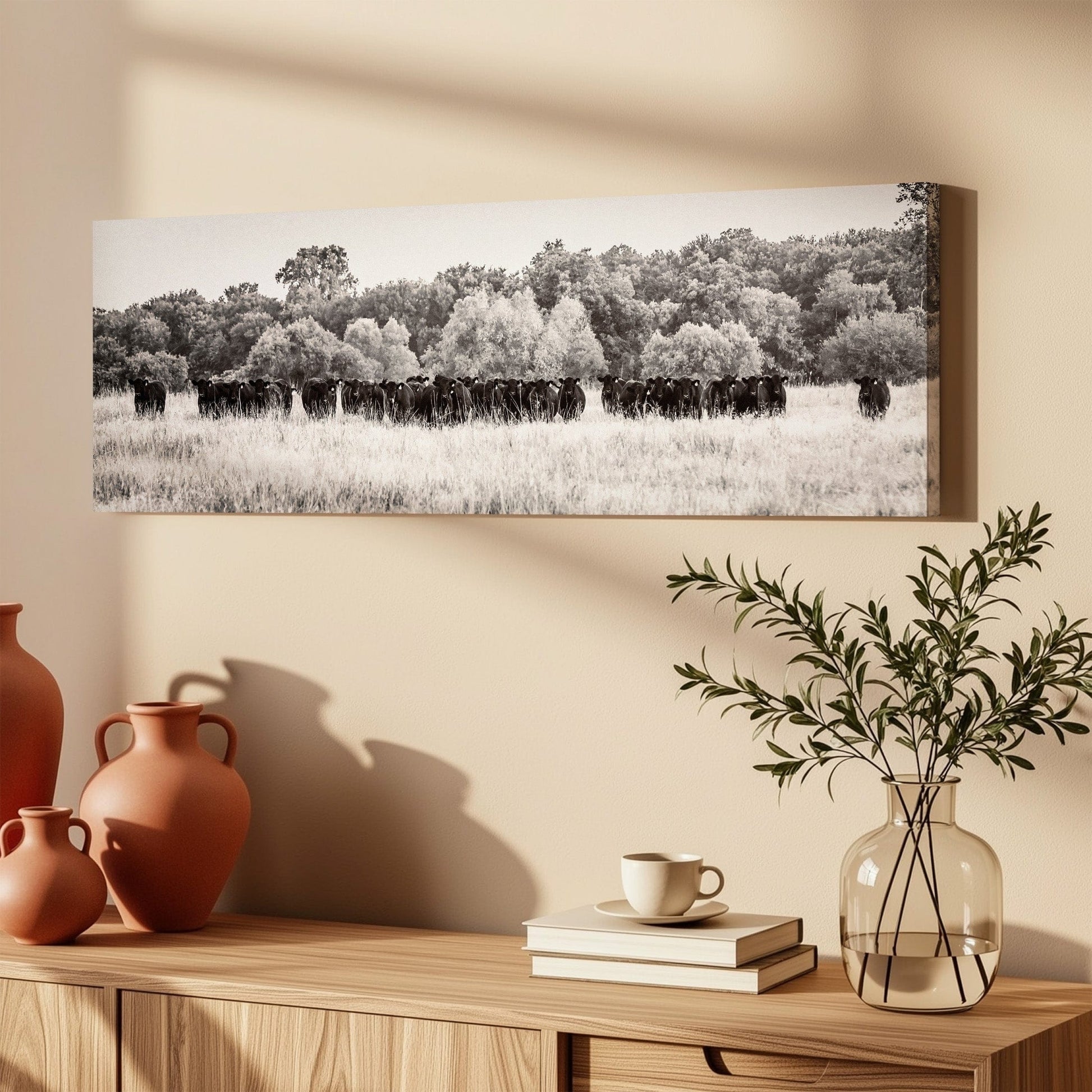 Panoramic Angus Cattle Canvas Wall Art Teri James Photography