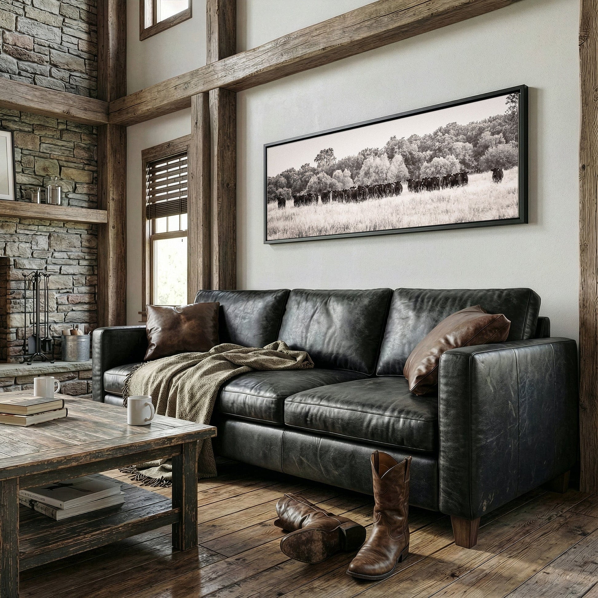 Panoramic Angus Cattle Canvas Wall Art Teri James Photography