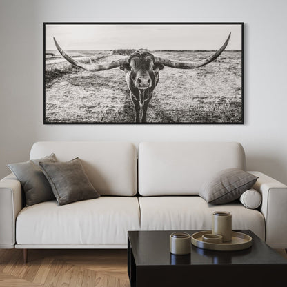 Panoramic Longhorn Canvas Print Wall Art Teri James Photography