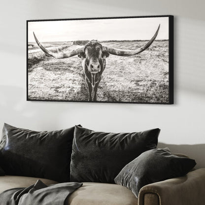 Panoramic Longhorn Canvas Print Wall Art Teri James Photography