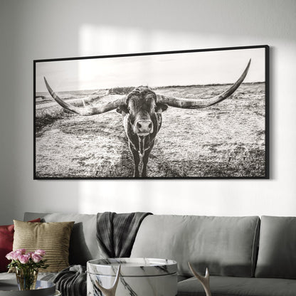 Panoramic Longhorn Canvas Print Wall Art Teri James Photography