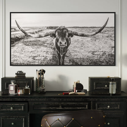 Panoramic Longhorn Canvas Print Wall Art Teri James Photography
