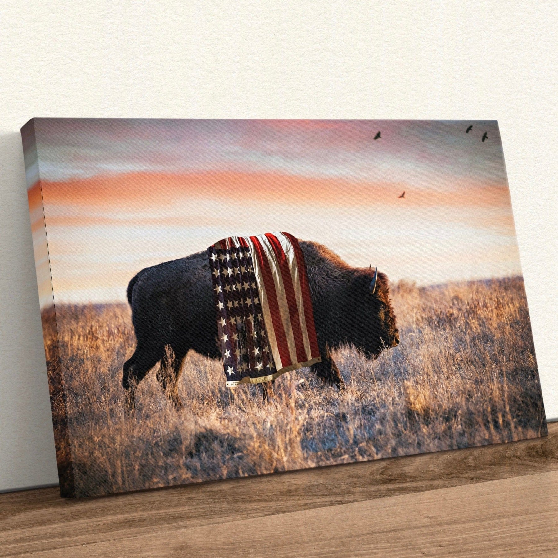 Patriotic American Bison Canvas Wall Decor Wall Art Teri James Photography