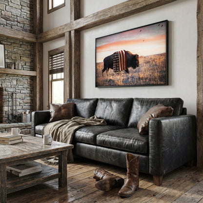 Patriotic Canvas Wall Decor - American Bison Wall Art Teri James Photography