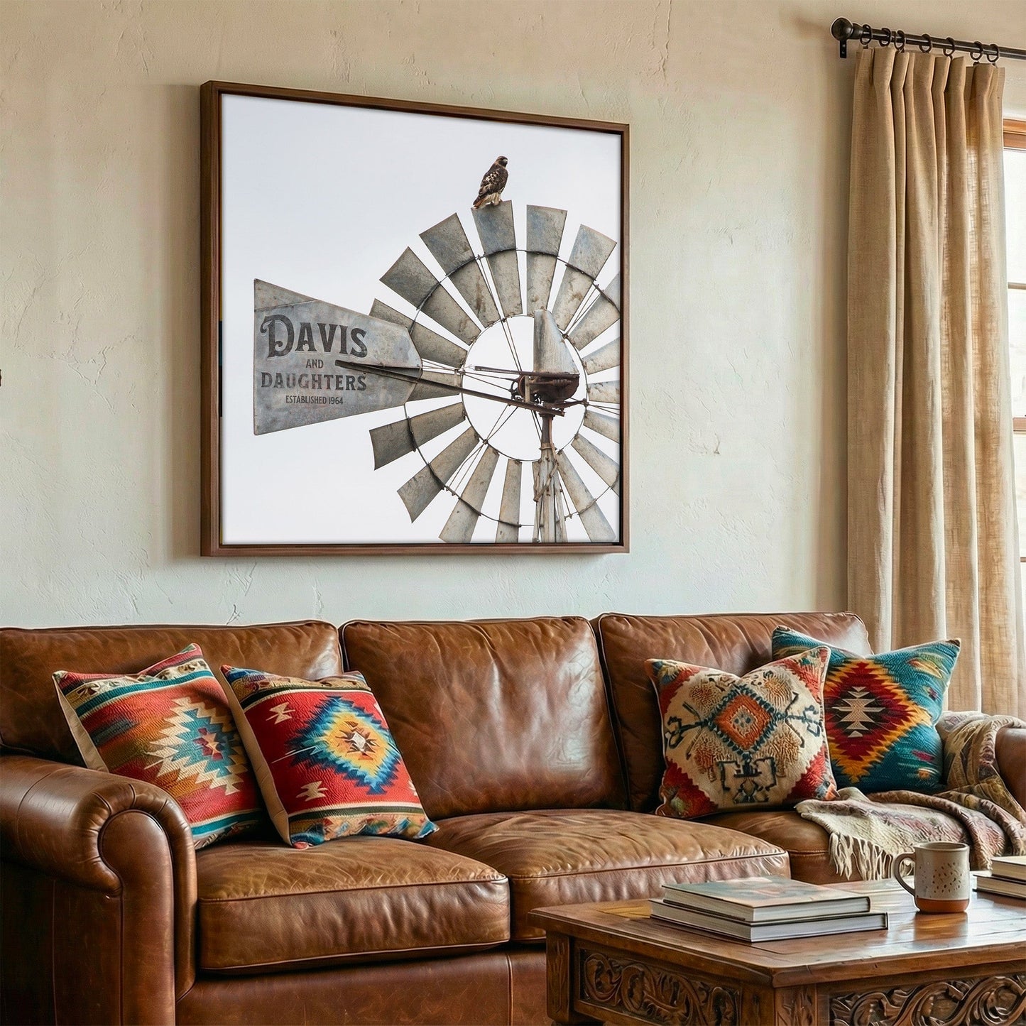 Personalized Cattle Brand Art - Windmill With Your Livestock Brand Wall Art Teri James Photography