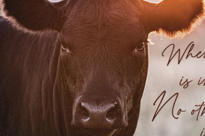When the Ranch Is in Peace | Black Angus Inspirational Canvas Print