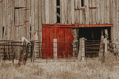 Old Barn Farmhouse Wall Art - Rustic Oklahoma