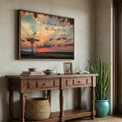 Psalm 19:1 | The Heavens Declare | Christian Scripture Canvas Print