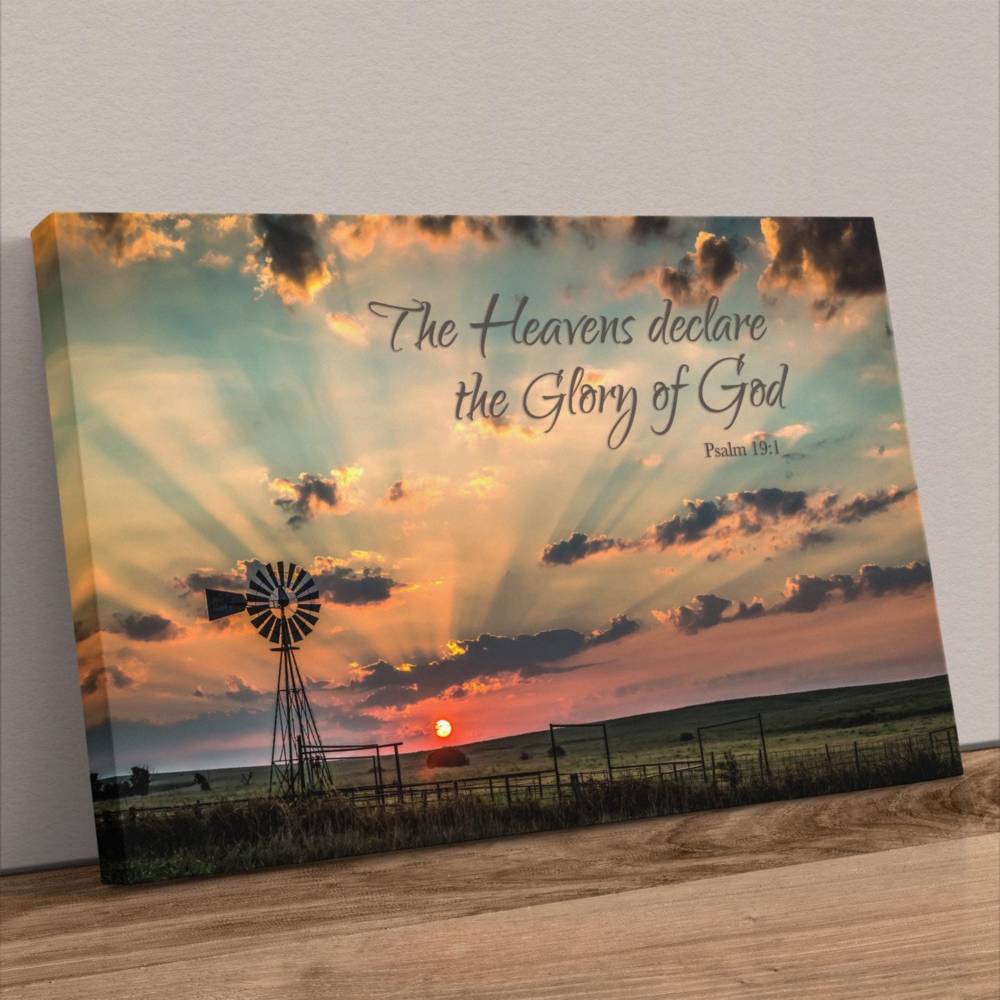 Psalm 19:1 | The Heavens Declare | Christian Scripture Canvas Print Canvas-Unframed / 12 x 18 Inches