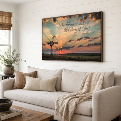 Psalm 19:1 | The Heavens Declare | Christian Scripture Canvas Print