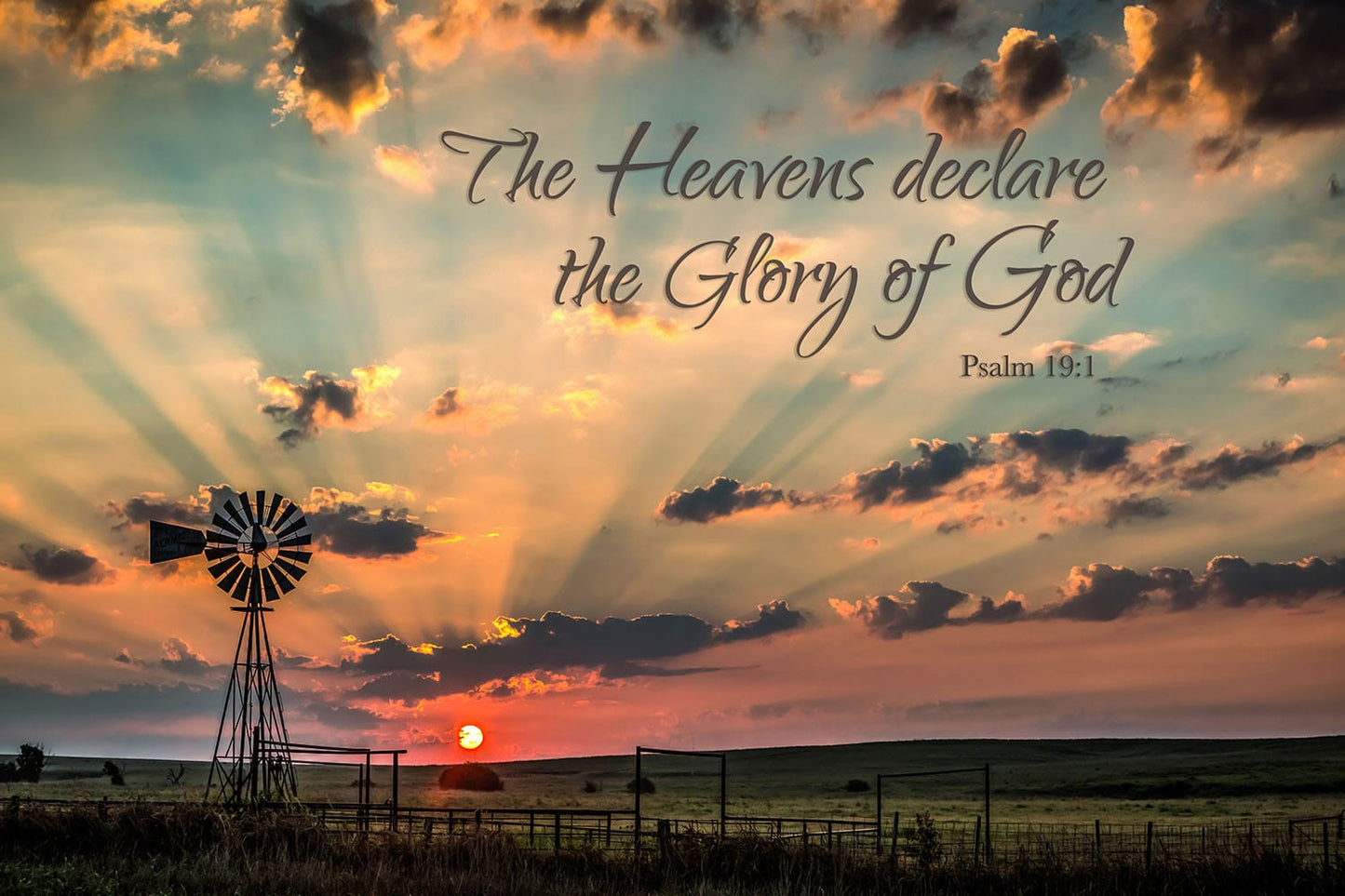 Psalm 19:1 | The Heavens Declare | Christian Scripture Canvas Print Mounted Photo Print / 12 x 18 Inches