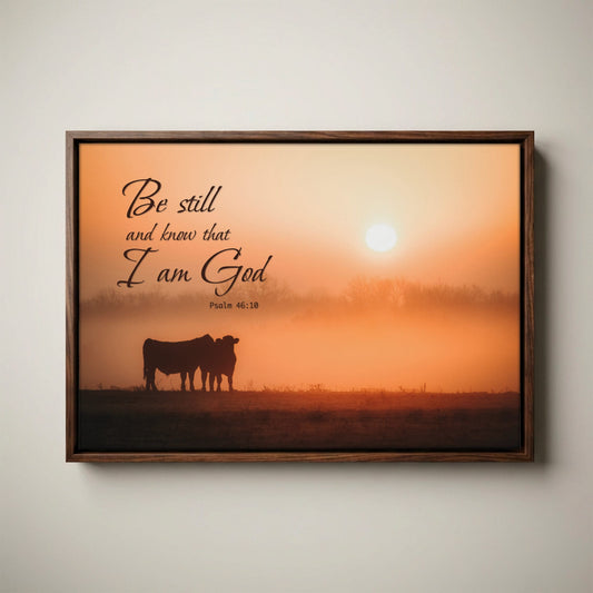Psalm 46:10 | Be Still Wall Art | Christian Scripture Canvas Print