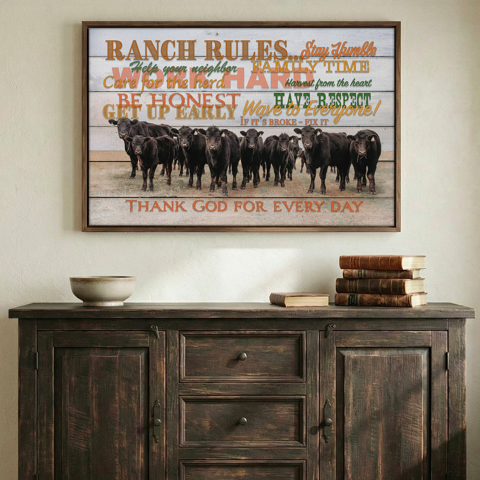 Ranch Rules Inspirational Quote for Rustic Decor