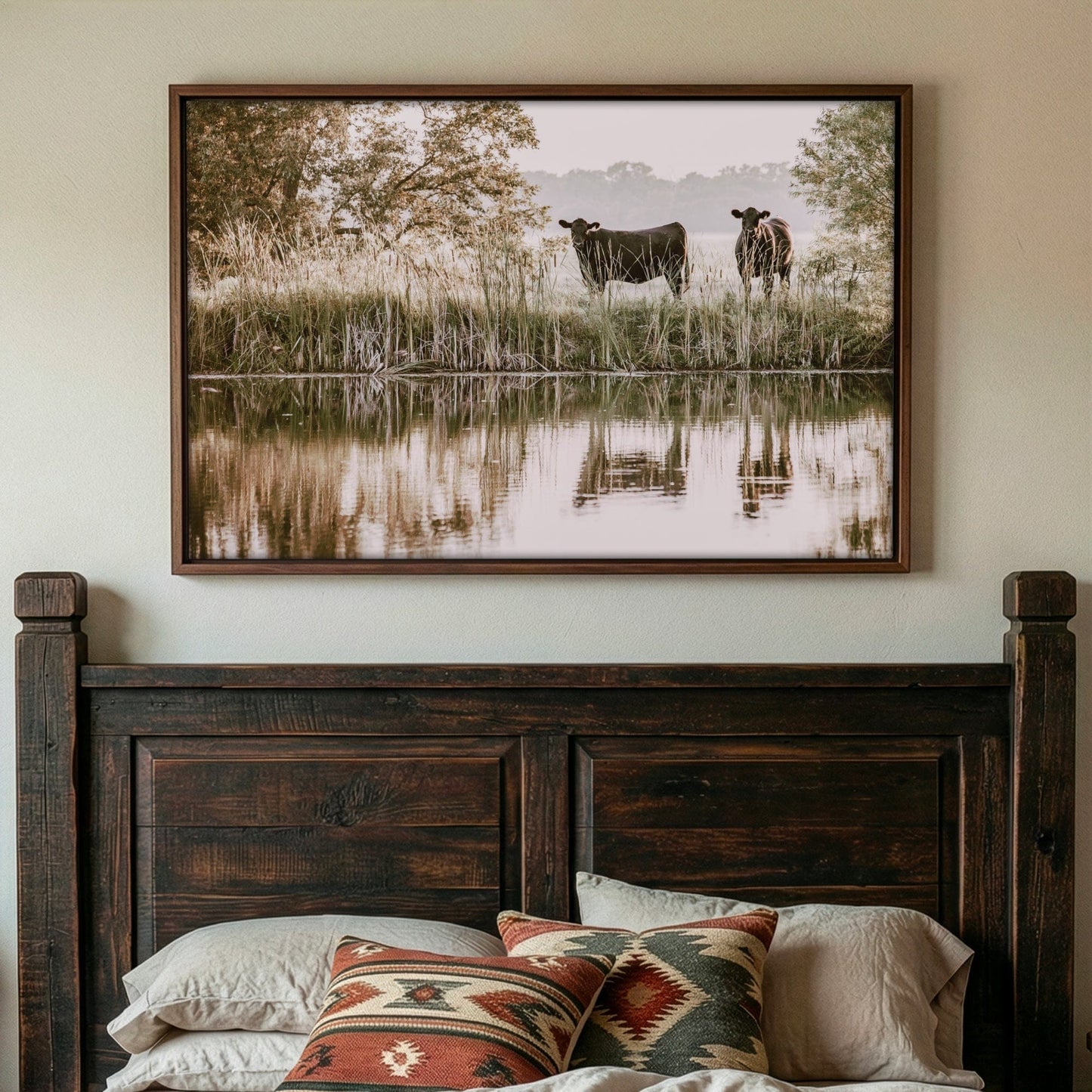Ranch Style Wall Decor – Angus Cattle Art Rustic Farmhouse Canvas Print Wall Art Teri James Photography