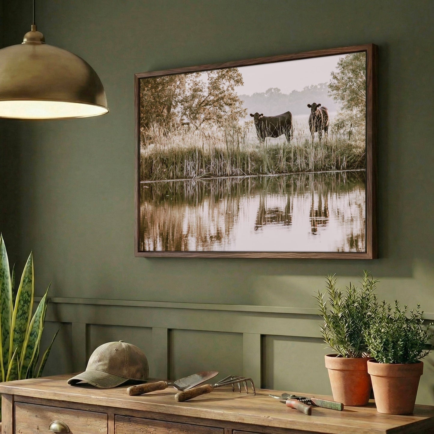 Ranch Style Wall Decor – Angus Cattle Art Rustic Farmhouse Canvas Print Wall Art Teri James Photography