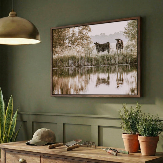 Ranch Style Wall Decor – Angus Cattle Art Rustic Farmhouse Canvas Print Wall Art Teri James Photography