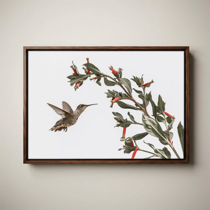 Ruby Throated Hummingbird Art – Wildlife Photo Decor