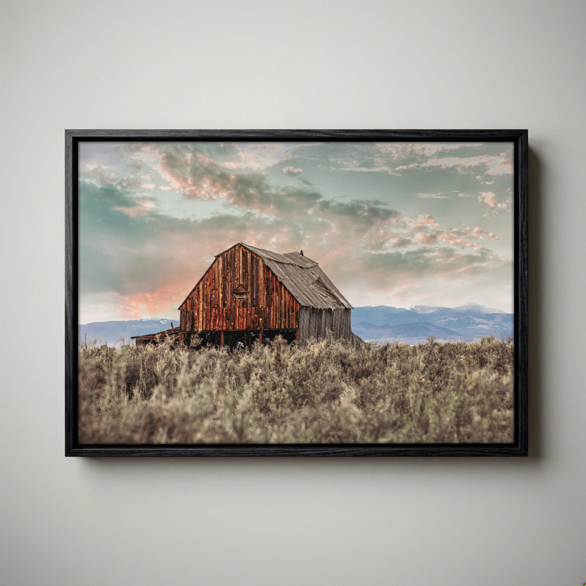Rustic Barn Wall Art - Colorado Sunset Landscape Print