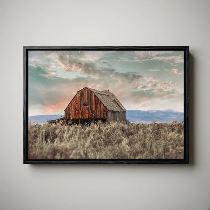 Rustic Barn Wall Art - Colorado Sunset Landscape Print