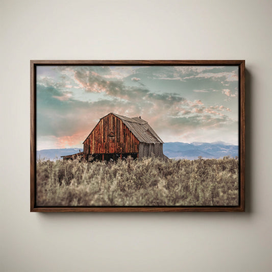 Rustic Barn Wall Art - Colorado Sunset Landscape Print