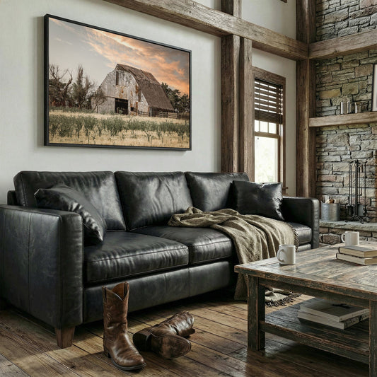 Rustic Barn Wall Art - Large Farm Landscape Canvas - Country Home Decor Wall Art Teri James Photography