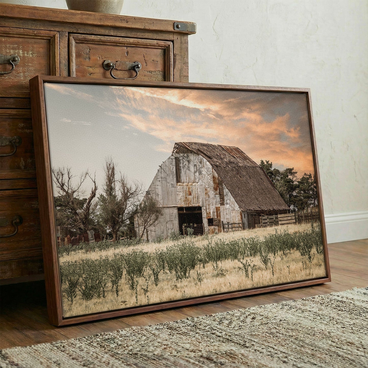 Rustic Barn Wall Art - Large Farm Landscape Canvas - Country Home Decor Wall Art Teri James Photography
