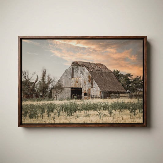 Rustic Barn Wall Art - Large Farm Landscape