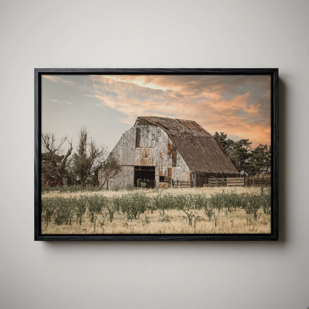 Rustic Barn Wall Art - Large Farm Landscape