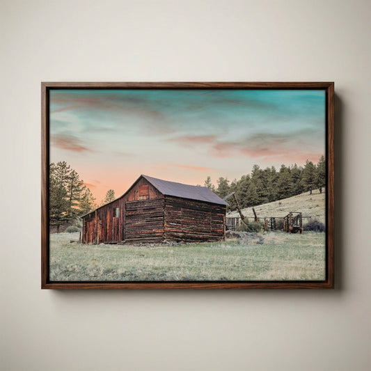 Rustic Dining Room Decor - Colorado Barn Print