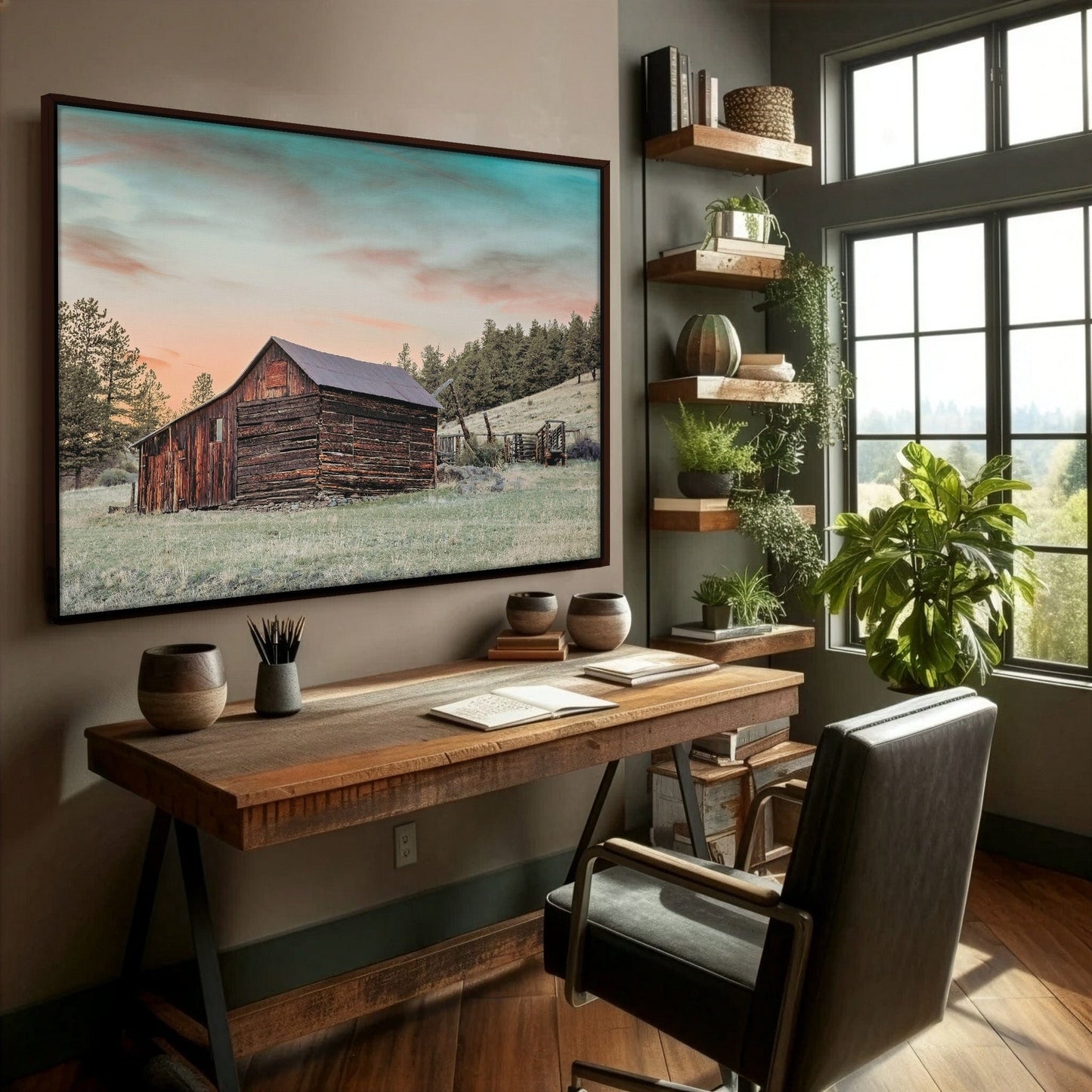 Rustic Dining Room Wall Decor - Old Colorado Barn Wall Art Teri James Photography