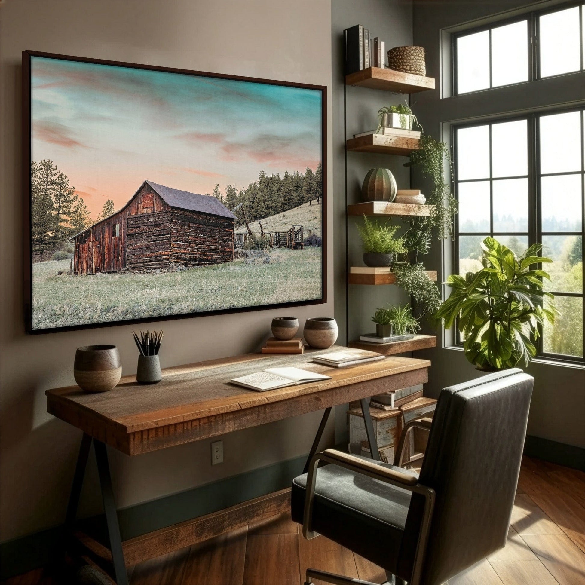 Rustic Dining Room Wall Decor - Old Colorado Barn Wall Art Teri James Photography