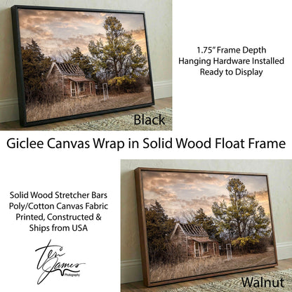 Rustic Farm Home Decor - Country Farmhouse Canvas-Black Frame / 12 x 18 Inches Wall Art Teri James Photography