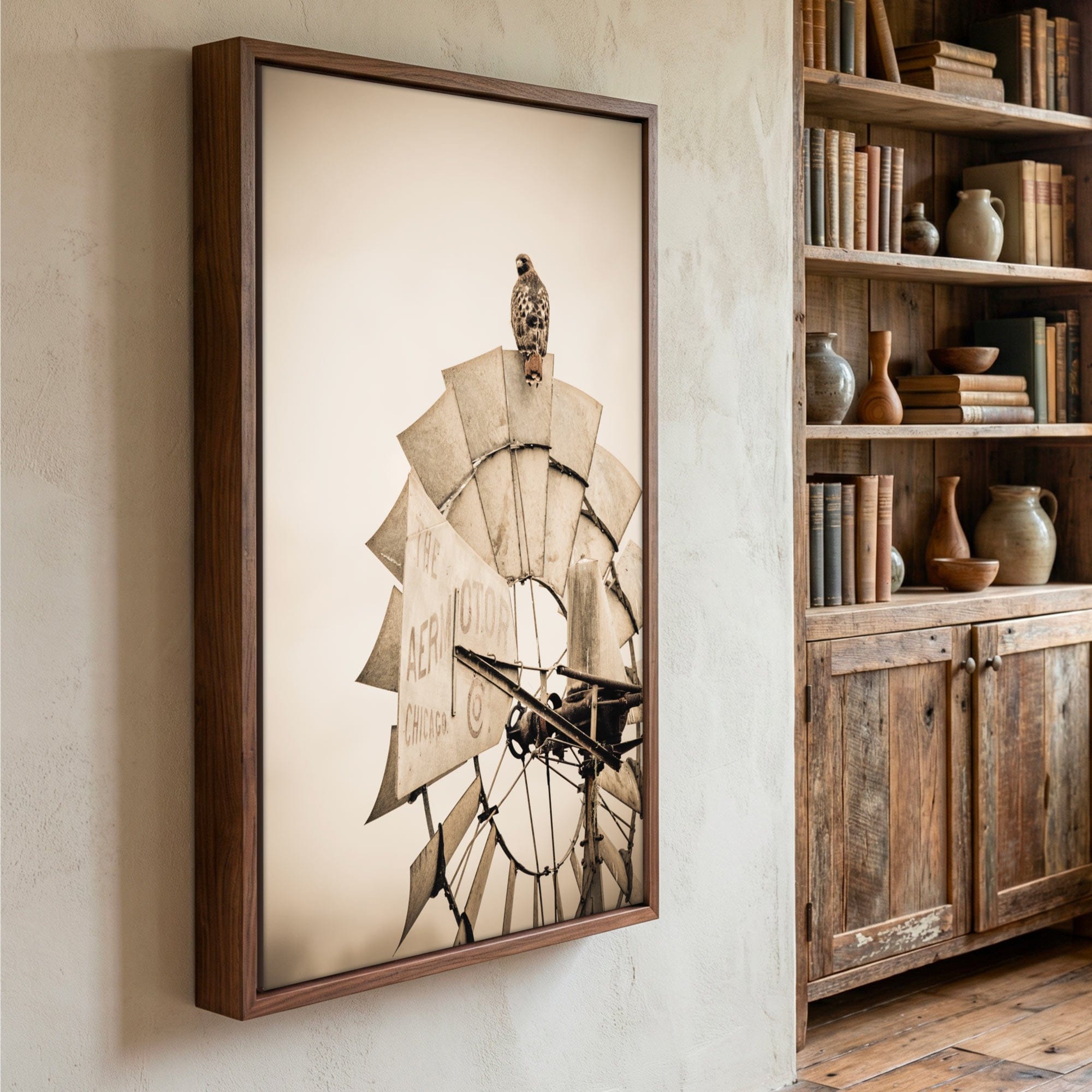 Rustic Farmhouse Wall Decor | Old Windmill Art - Teri James