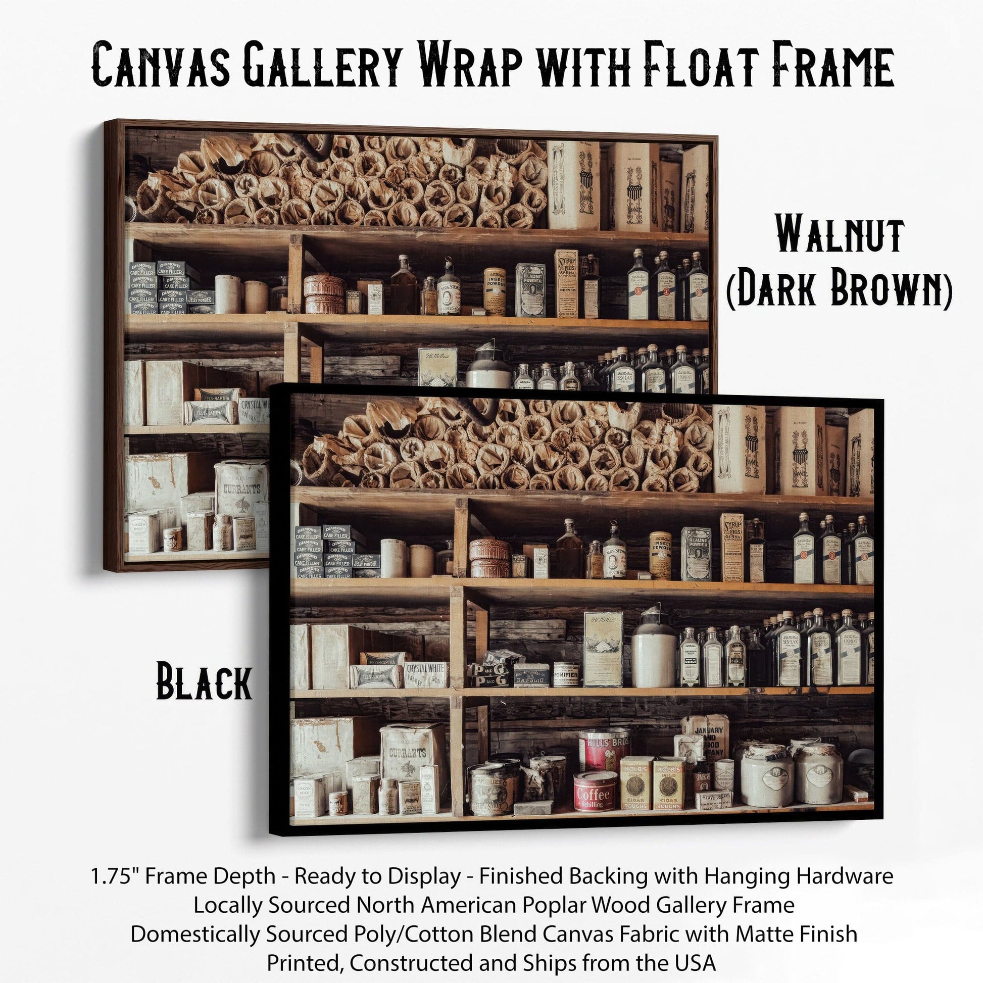 Rustic General Store Canvas Print Canvas-Black Frame / 12 x 18 Inches Wall Art Teri James Photography