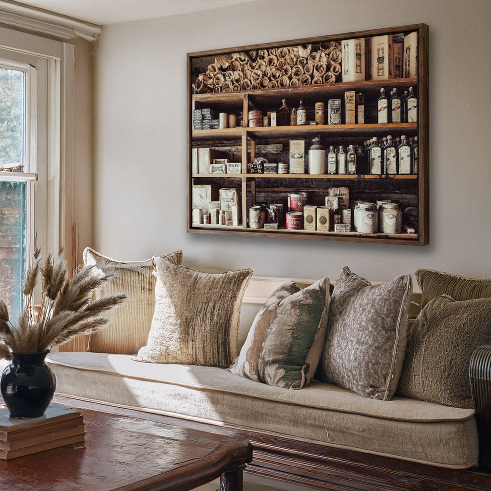 Rustic General Store Canvas: Farmhouse Wall Art Print