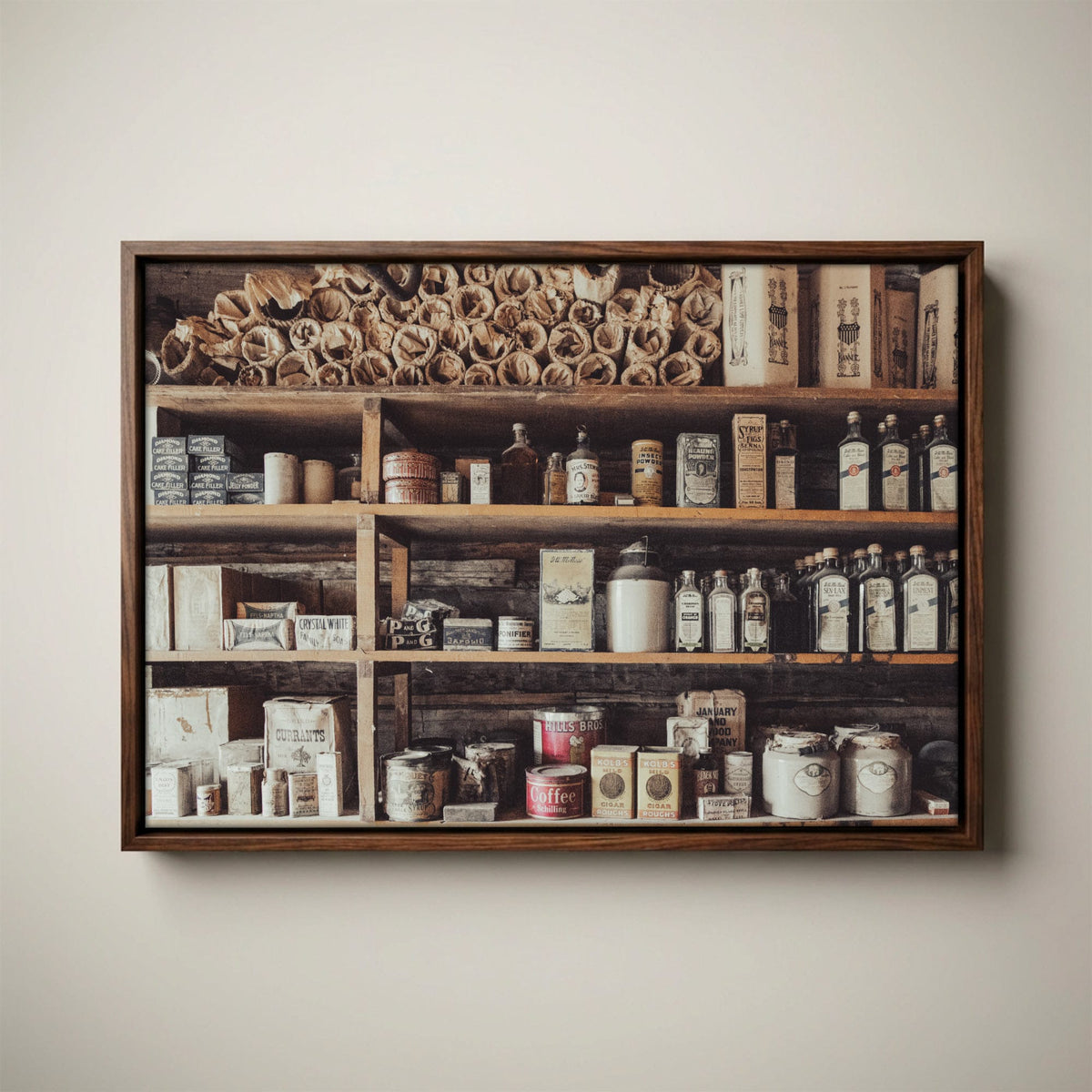 Rustic General Store Canvas - Vintage Americana Art