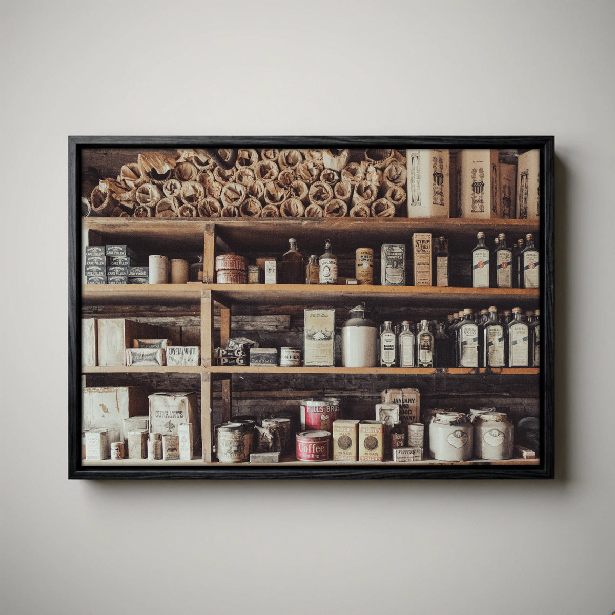 Rustic General Store Canvas - Vintage Americana Art
