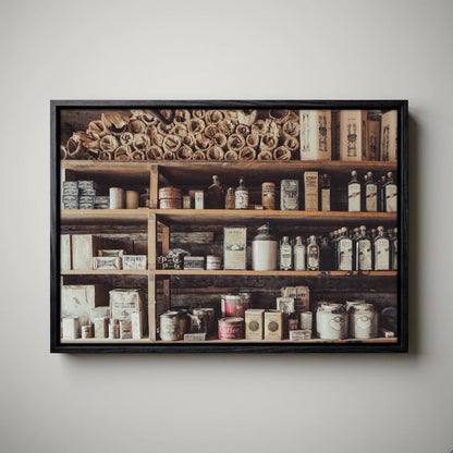 Rustic General Store Canvas - Vintage Americana Art