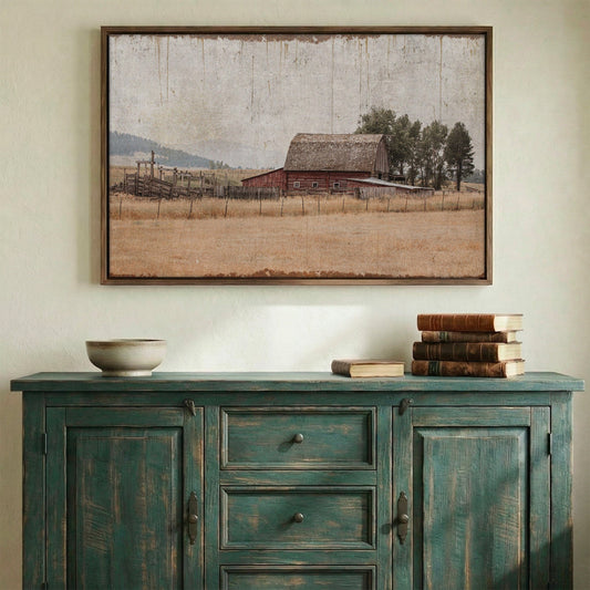 Rustic Home Wall Art - Old Red Barn Wall Art Teri James Photography