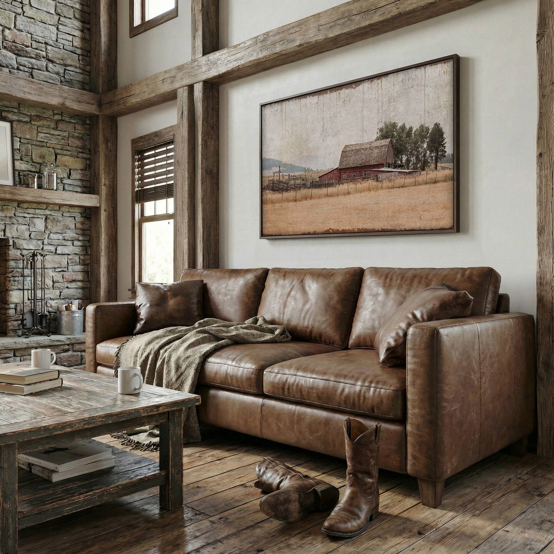 Rustic Home Wall Art - Old Red Barn Wall Art Teri James Photography