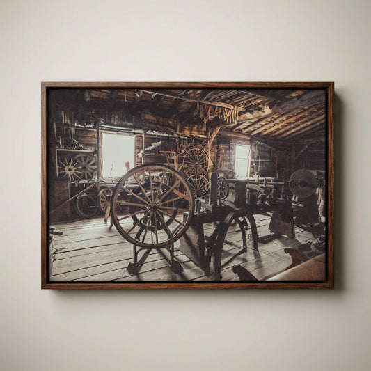 Rustic Industrial Wall Art - Vintage Workshop Print