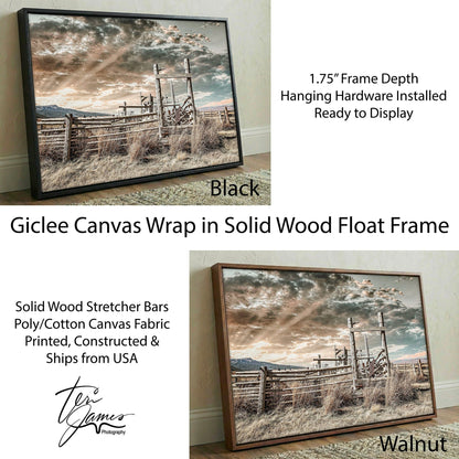 Rustic Montana Print - Scenic Canvas Wall Art With Sunset Landscape Canvas-Black Frame / 12 x 18 Inches Wall Art Teri James Photography