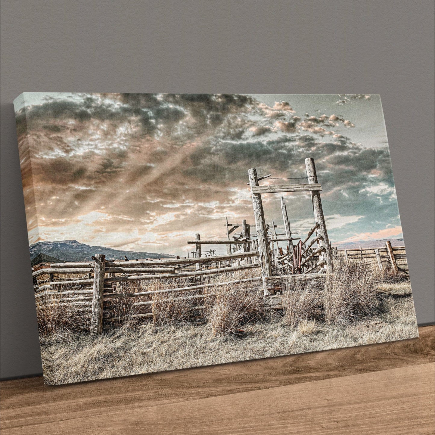 Rustic Montana Print - Scenic Canvas Wall Art With Sunset Landscape Canvas-Unframed / 12 x 18 Inches Wall Art Teri James Photography