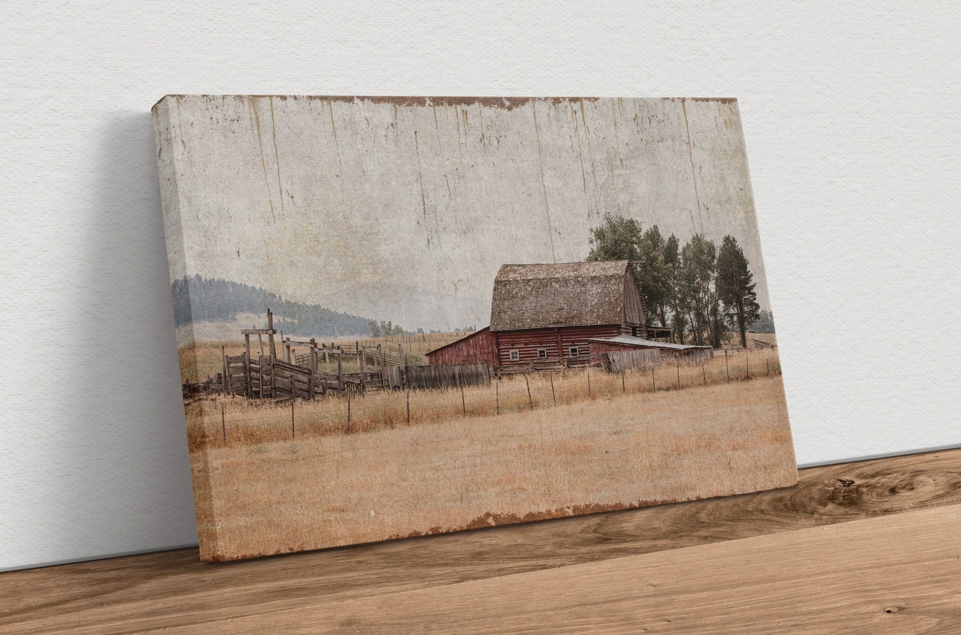 Rustic Red Barn Canvas Canvas-Unframed / 12 x 18 Inches Wall Art Teri James Photography