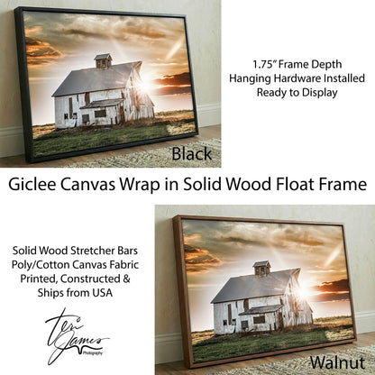 Rustic Wall Art Old Barn Print – Farmhouse Wall Decor with Vintage Canvas Canvas-Black Frame / 12 x 18 Inches Wall Art Teri James Photography